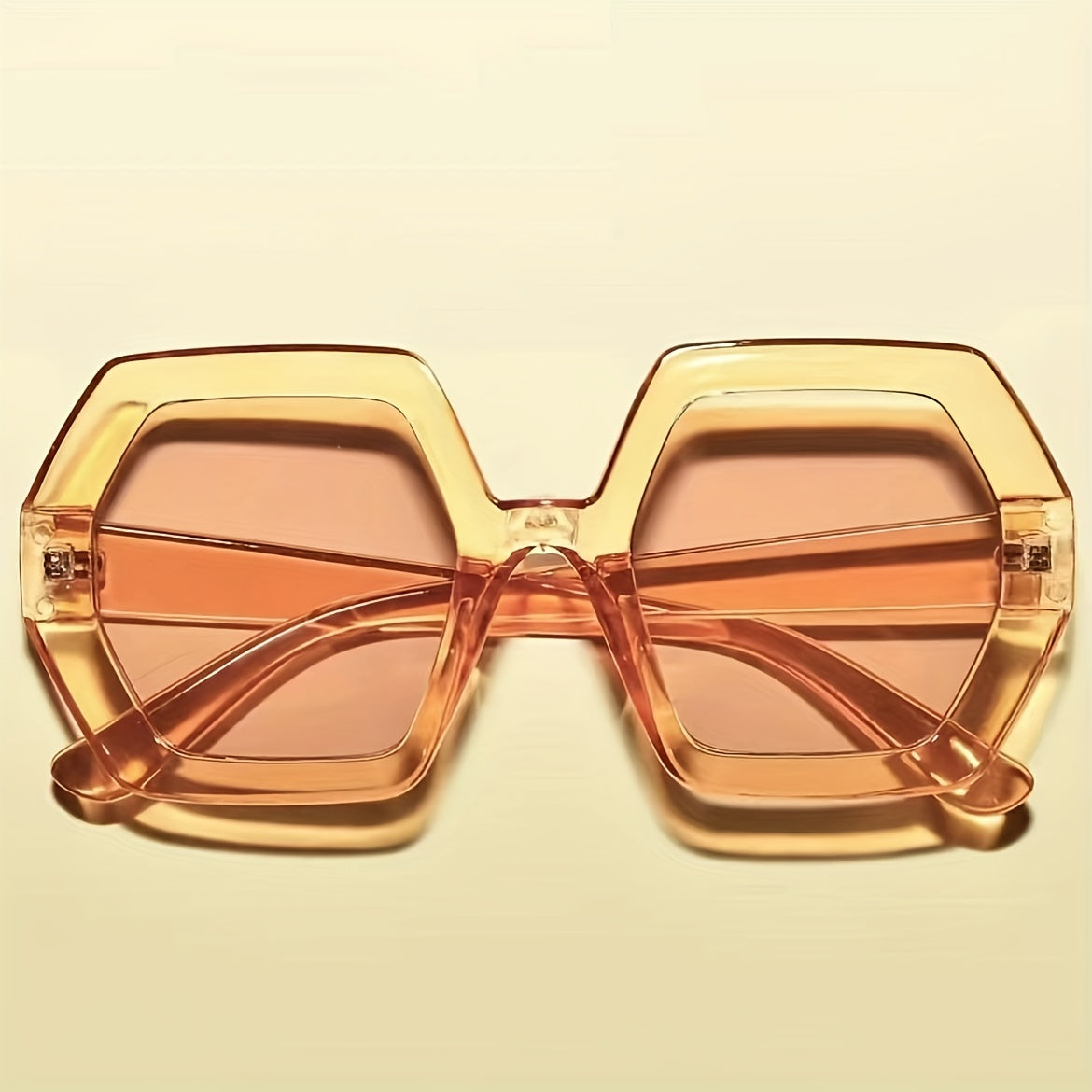 Vintage Style Oversized Sunglasses Men's UV400 Gradient Glasses + Case