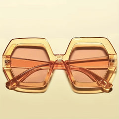 Vintage Style Oversized Sunglasses Men's UV400 Gradient Glasses + Case