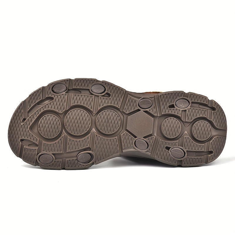 Men's Open Toe Hook And Loop Sandals Non Slip Comfortable Beach Shoes
