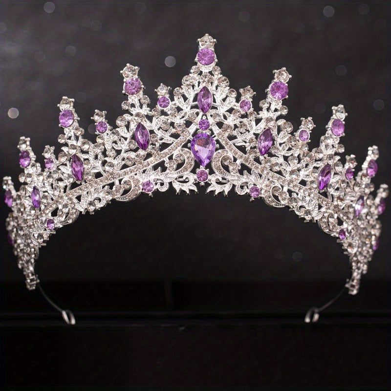 Rhinestone Queen Crown Headband for Prom Birthday