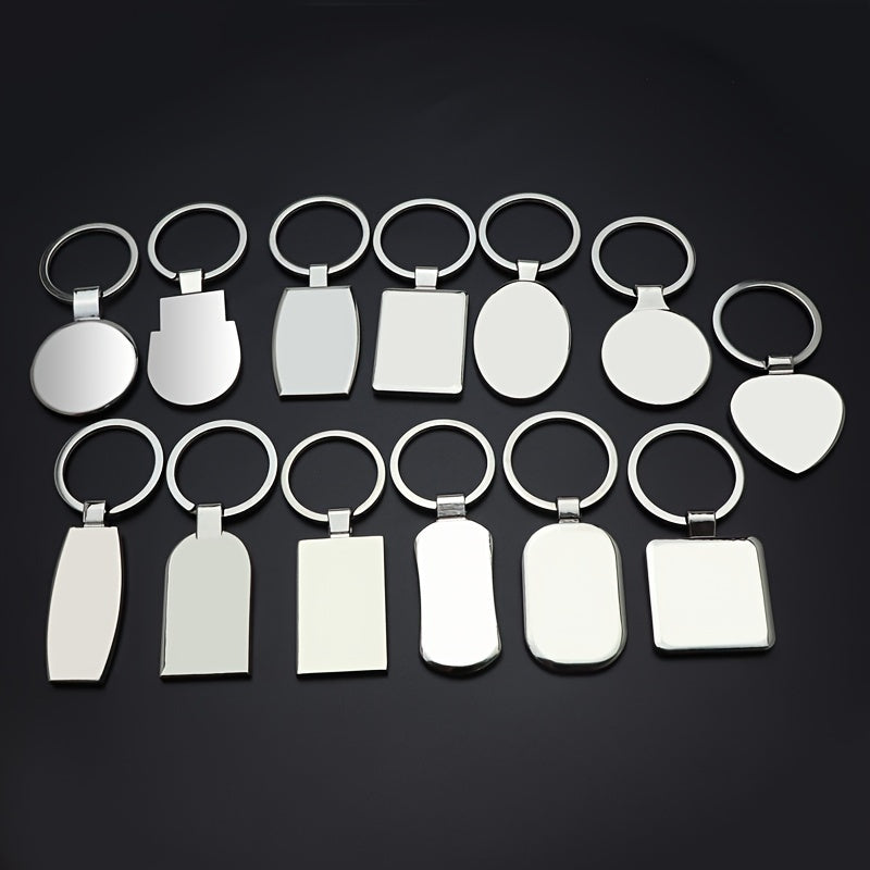 1pc Metal Keychain Blank Keyring Stainless Steel Keyplate