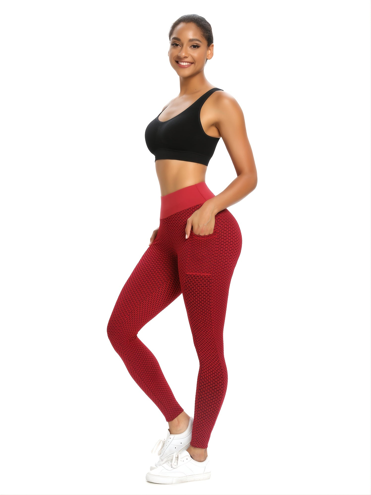 Honeycomb Sports Fitness Yoga Pants High Waist Leggings