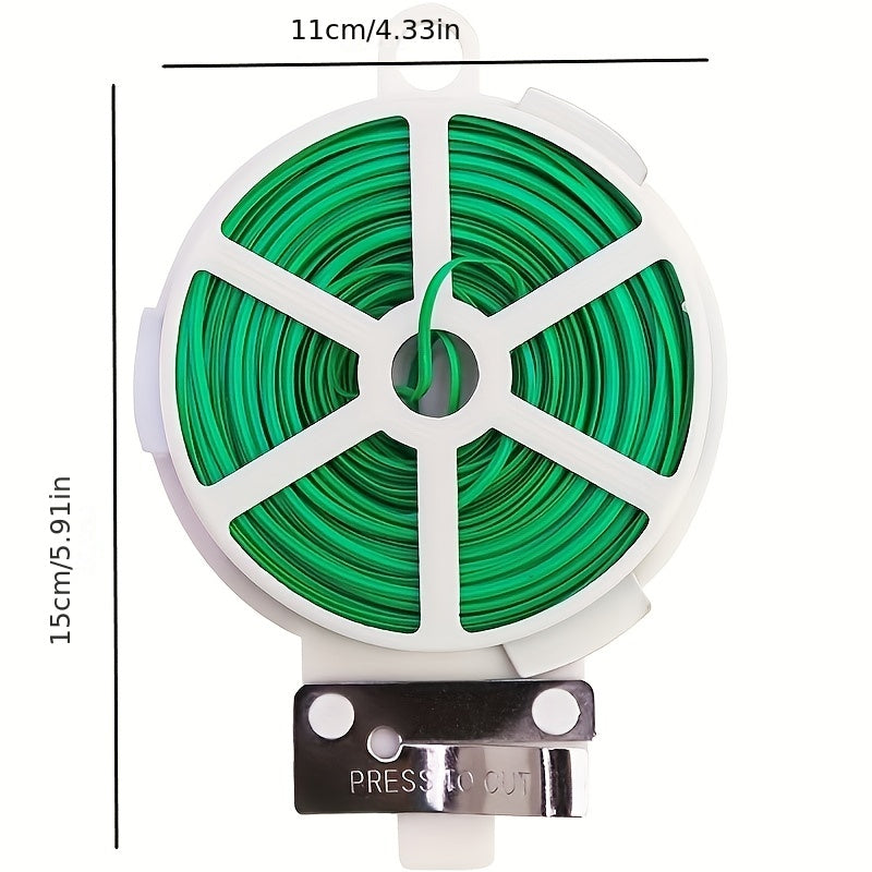 100m Green Multifunctional Twist Ties for Gardening & Office Organization