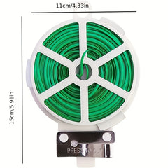100m Green Multifunctional Twist Ties for Gardening & Office Organization