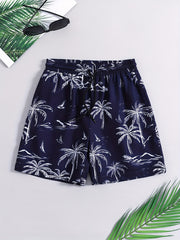 Boys Swim Trunks Coconut Tree Print Beach Pants