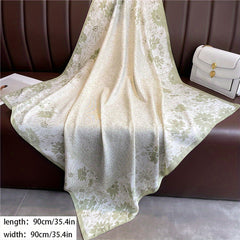 Floral Print Square Scarf Solid Plain Casual Shawl Women Head Wrap Bandana