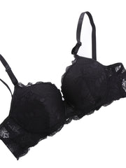 Sexy Lace Bow Push Up Bra Breathable Stretch Bra