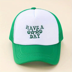 Trucker Hat Embroidery Mesh Baseball Cap Unisex Block Dad Hat