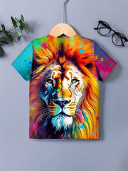 Colorful Lion Graphic T-shirt for Boys