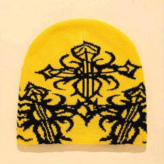 Men's Contrast Jacquard Knitted Hat Beanie