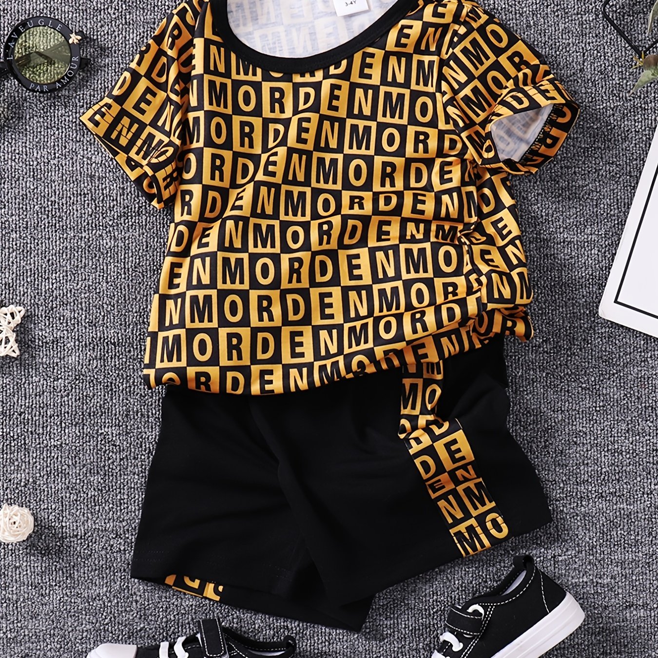 Toddler Boys Cotton T Shirt Matching Shorts Crew Neck Short Sleeve Tee Top Botto