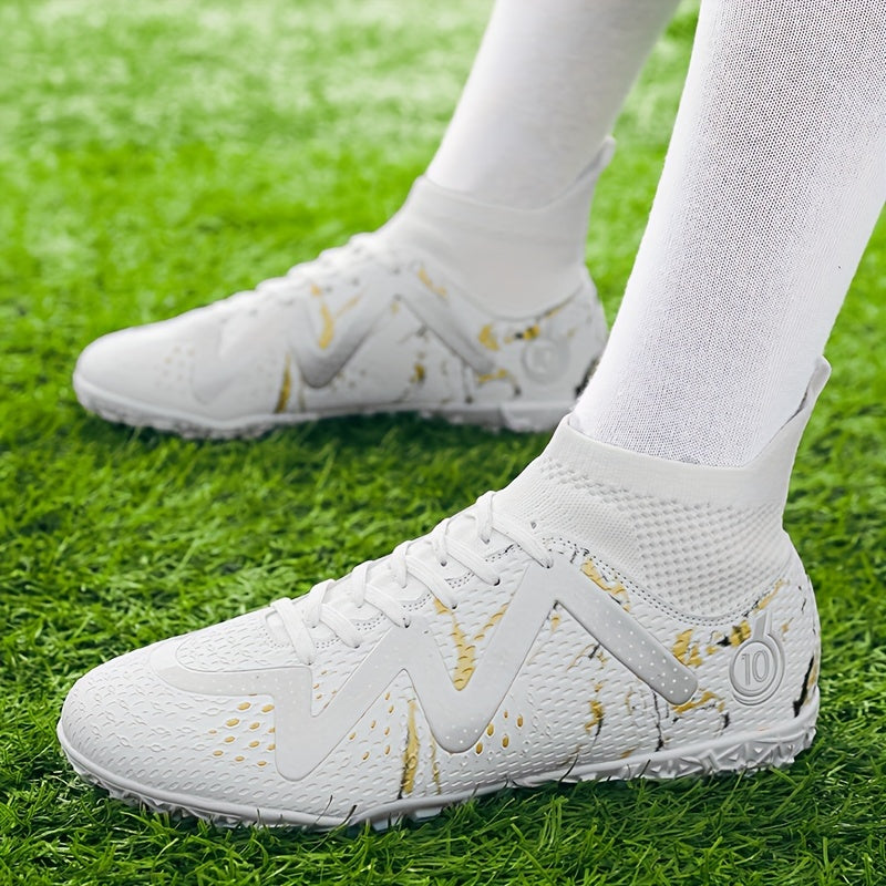 Boy's High Top Turf Football Boots Outdoor Soccer Cleats