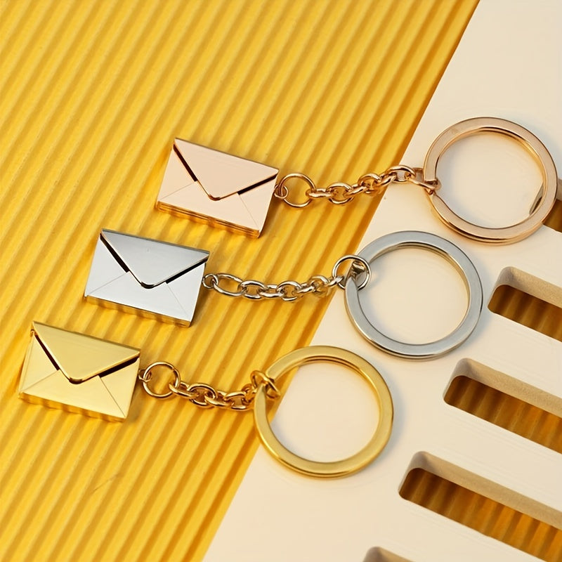 Personalized Engraved Envelope Pendant Keychain