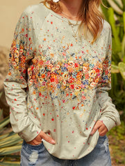 Floral Print Long Sleeve Sweatshirt