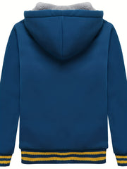 Boys Sherpa Lined Hoodie Fleece Sweatshirt Full Zip Hooded Jacket