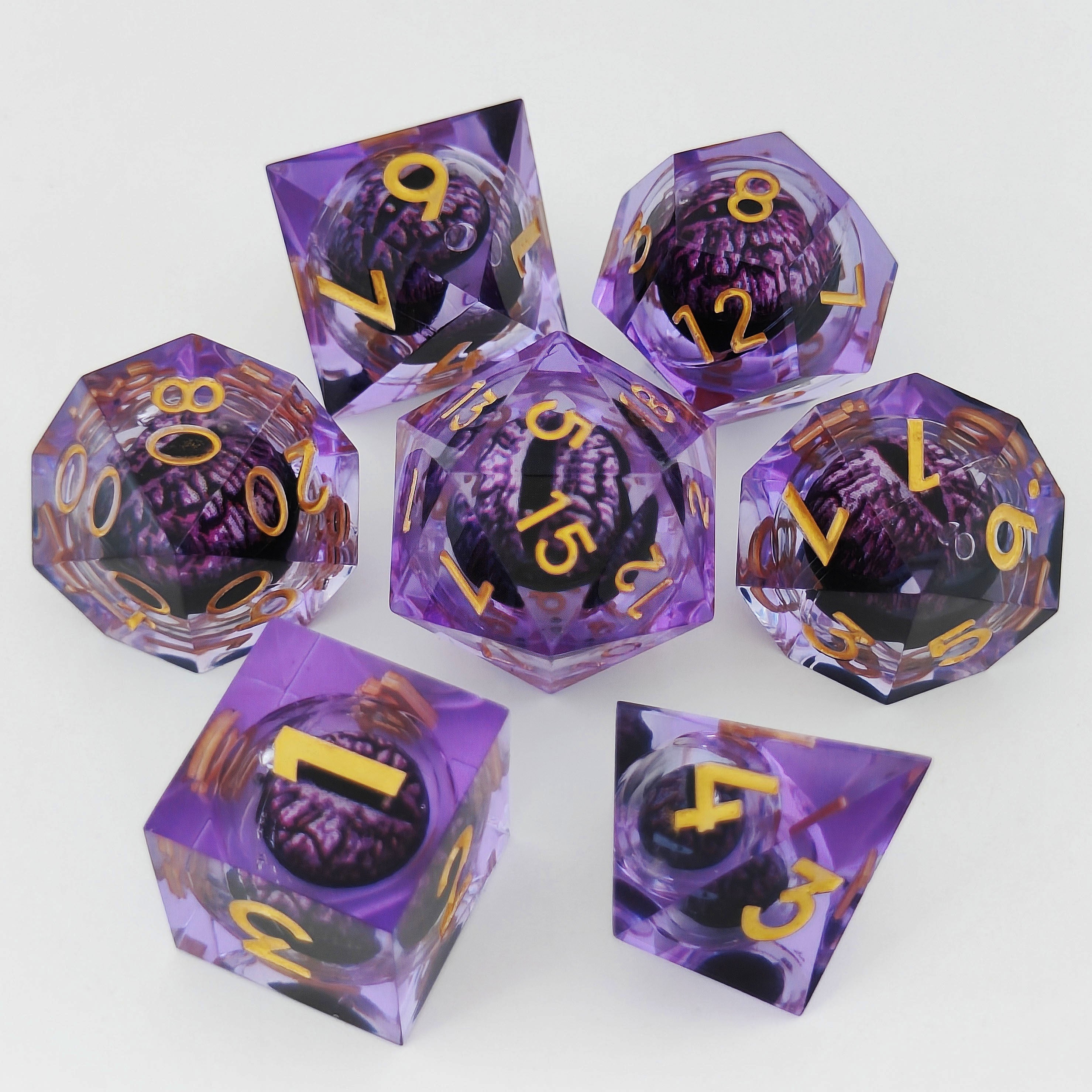 7pcs Dragon Eyes Resin Polyhedral Dice Set for RPG