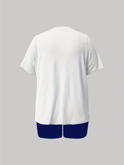 Earth Print Crew Neck Short Sleeve Top & Shorts Set