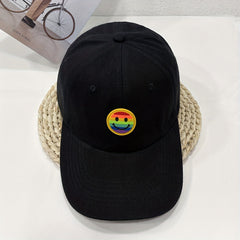 Smiling Face Patch Baseball Cap Cotton Casual Dad Hat Unisex Sun Hats