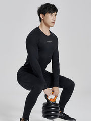 Men's Fleece Compression T shirt Active Mid Stretch Slim Fit Tee