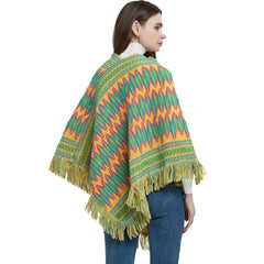 Boho Striped Shawl Contrast Fringed Blanket National Style Travel Shawl