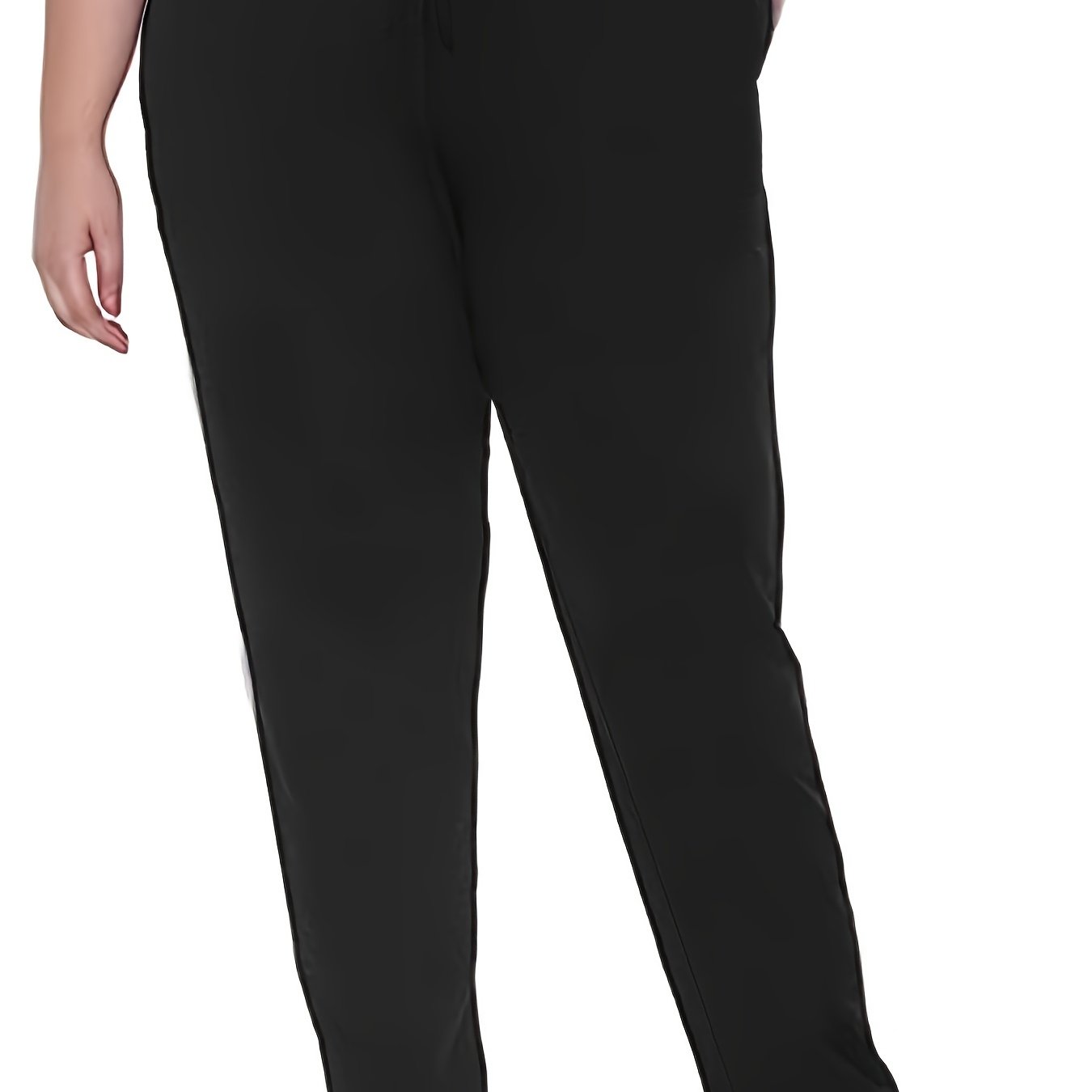 Sports Pants Tie Waist Stretch Fitness Pants With Pockets