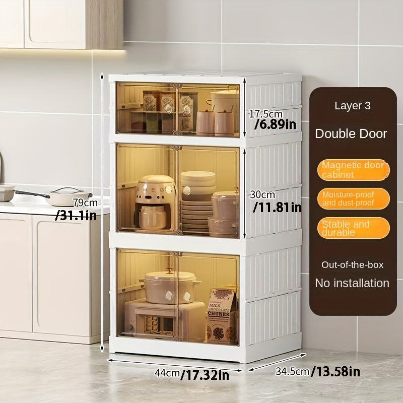 Kitchen Storage Cabinet Layer Storage Rack Microwave Oven Dish