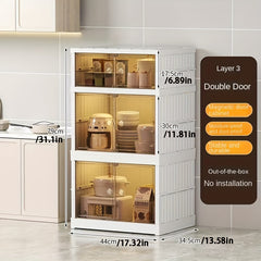 Kitchen Storage Cabinet Layer Storage Rack Microwave Oven Dish