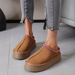 Women's Platform Short Boots Slip On Outdoor Shoes Non Slip Fur Boots