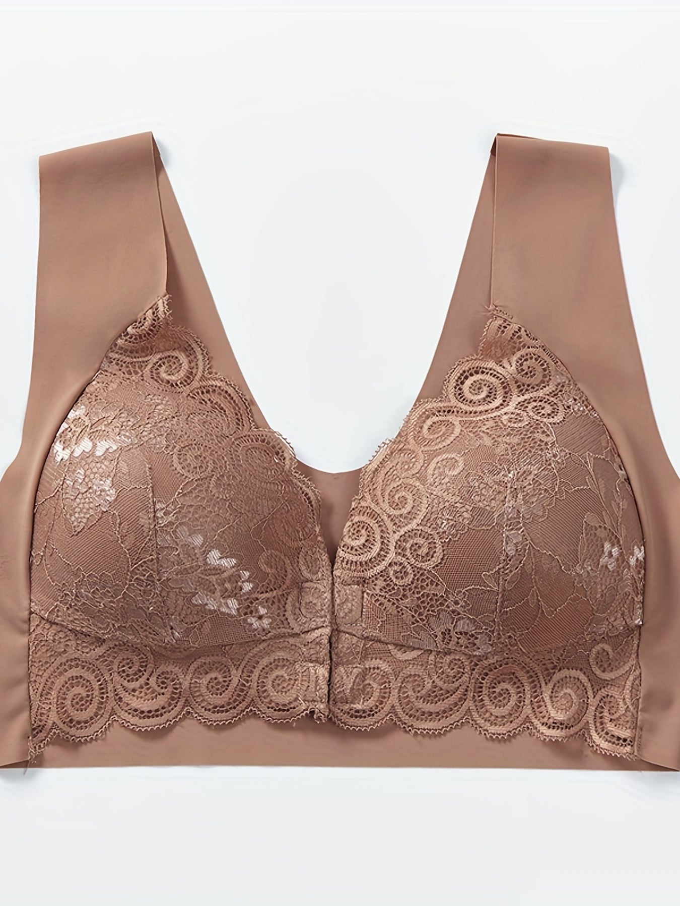 Lace Plunge Bra Front Buckle Push Up Bra Women's Lingerie