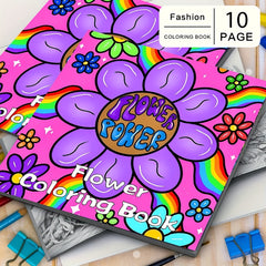 Floral Power Adult Coloring Book - 20 Pages Thick Watercolor Paper