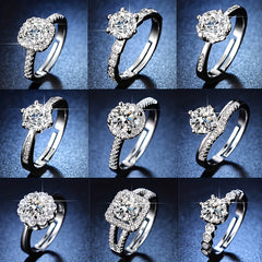 Adjustable Zircon Decor Copper Rings for Women Girls