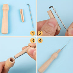 20PCS Felting Kit with Needles, Handle, Storage Tube - DIY Felting Crafts Tools