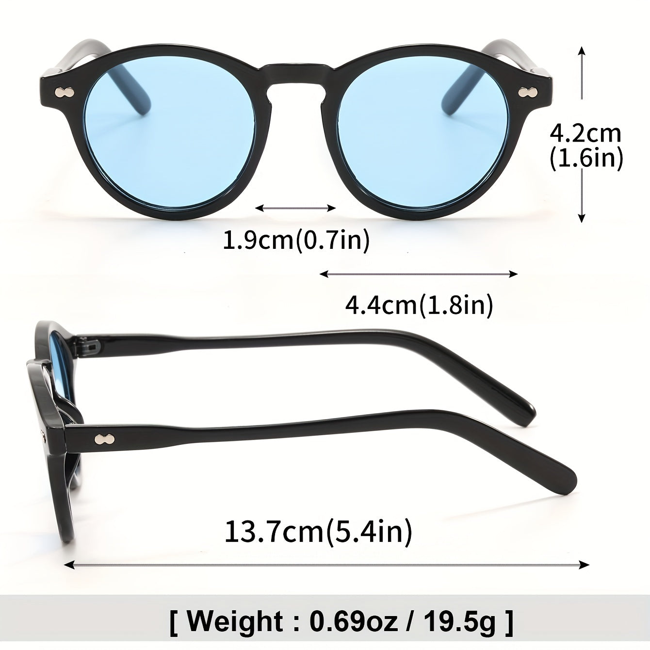 Men's Retro Round Sunglasses UV Resistant for Holiday Beach