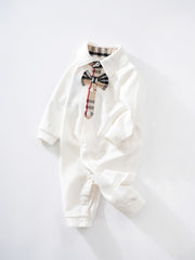 Baby Long Sleeve Jumpsuit with Bow Tie