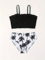 2pcs Girls Bikini Swimwear Set Cami Top Floral Briefs Summer Gift