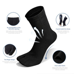 Solid Flip Flop Socks Toe Separated Two Finger Socks Women's Stockings