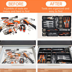 Tool Storage Tray Organizer - 46pcs, Large 30 Tool Box Organizers