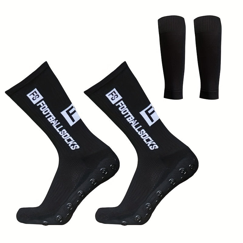 Anti Skid Silicone Football Socks Set Breathable Sweat Absorbent Mid Calf Socks