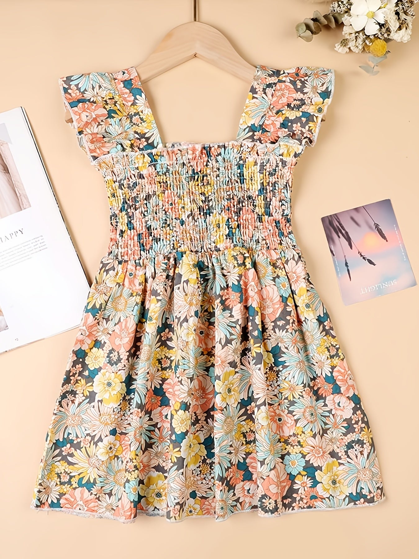 Girls Cotton Dress Over Knee Mid-length Skirt