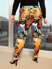 Graffiti Print Skinny Leggings