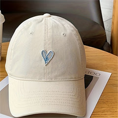 Heart Label Patch Baseball Cap Adjustable Couple Dad Hats Unisex Sun Hats