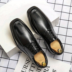 Men's Square Toe Derby Shoes Lace up Front Office Business Formal