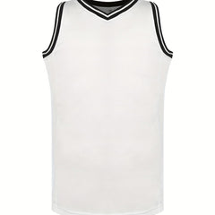 Men's Solid Basketball Jersey Active Breathable Sleeveless Shirt