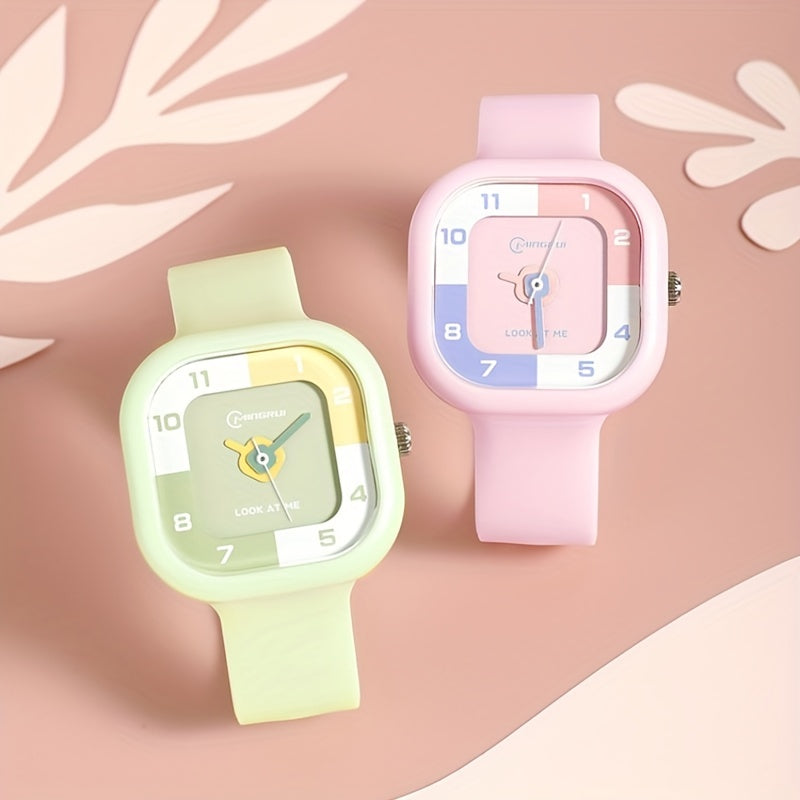 Square Sports Quartz Watch Candy Watch for Kids