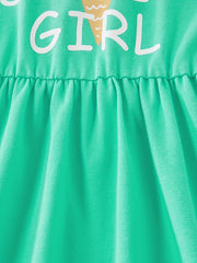 Girls Flying Sleeves Dress Polka Dot Ice Cream Print Kids Princess Dress