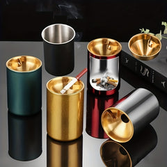 Stainless Steel Ashtray with Funnel and Windproof Design