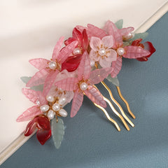 Antique Flower Pearl Hair Comb Cheongsam Hairpin Accessories