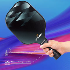 Carbon Fiber Pickleball Paddles Set with 2 Paddles, 4 Balls, Storage Bag