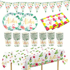 Tropical Flamingo Party Supplies Set for Birthdays & Celebrations