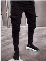 Men's Slim Fit Biker Jeans Casual Street Style Denim Pants